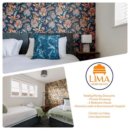 2 Bedroom House-Driveway - Bournemouth Hospital - Long Stay Discounts - Lima Apartments Ltd ภายนอก รูปภาพ
